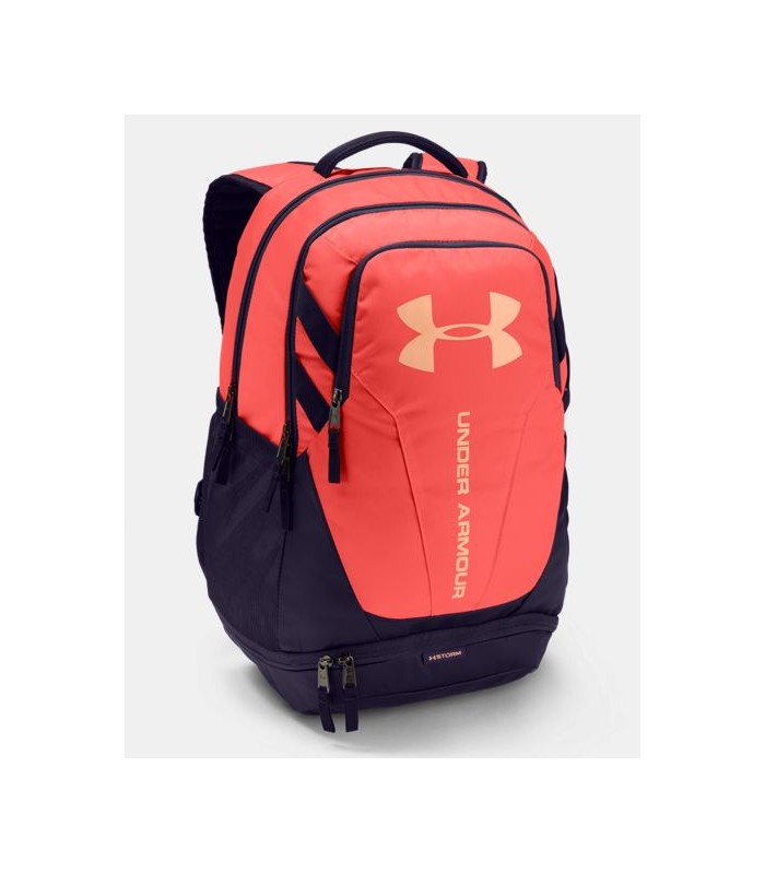 orange and grey under armour backpack