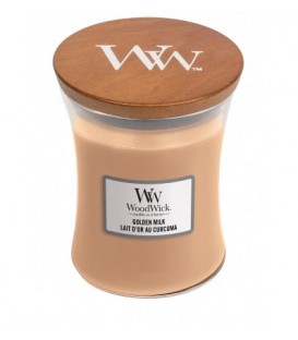 MEDIUM CRACKING CANDLE WOODWICK GOLDEN MILK